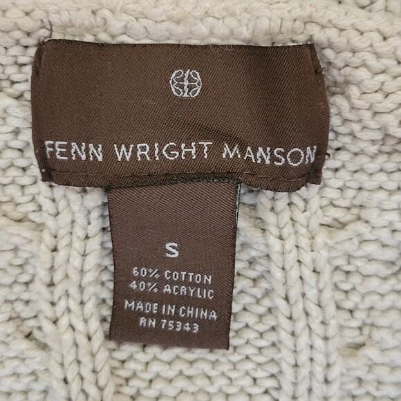 Fenn Wright Manson Size S Cable Fisherman Knit Shawl Collar Cardigan Sweater - Picture 14 of 16